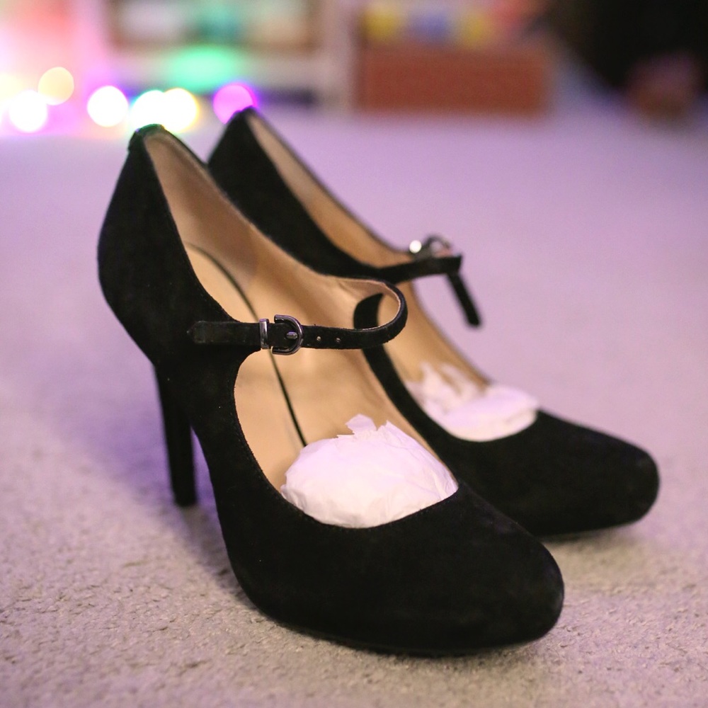 GUESS Suede Mary Jane Heels